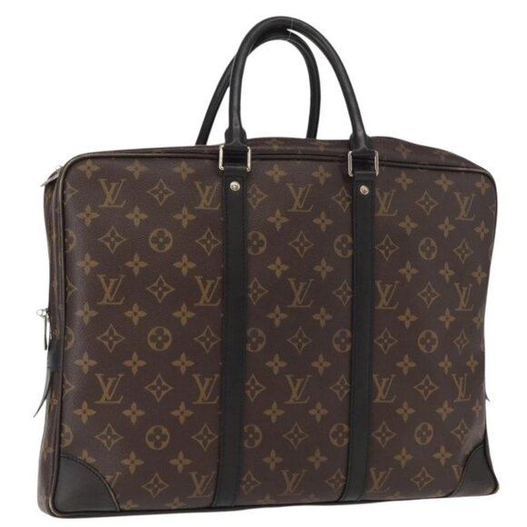 LOUIS VUITTON Monogram Porte Documents Voyage Hand Bag M40225 LV Auth bs32000